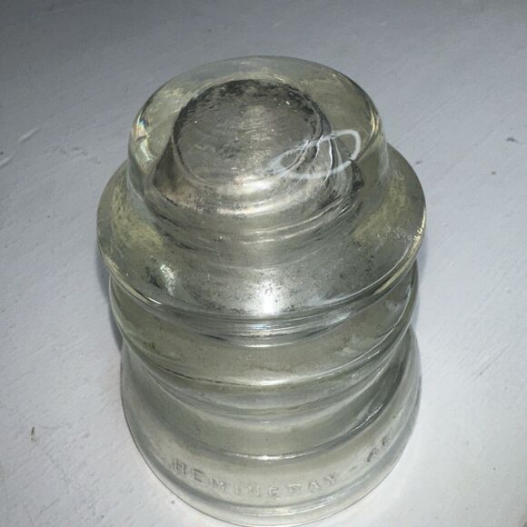 Vintage Hemingray 45 Glass Power Pole Insulator Made in USA Clear - Picture 5 of 6
